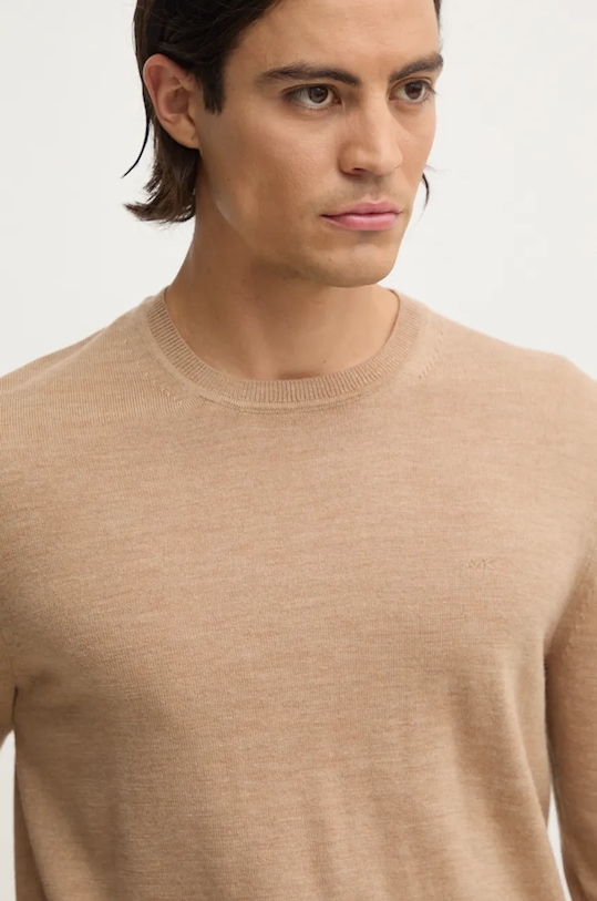 Vuneni pulover Michael Kors bež CF460F77AP