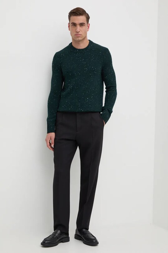 Michael Kors sweter wełniany CF460D2322 zielony AW24