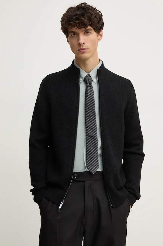Michael Kors kardigan wełniany wełna czarny CF460D1H4X