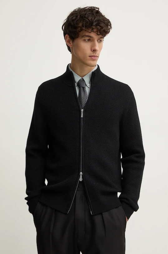 Michael Kors kardigan wełniany czarny CF460D1H4X