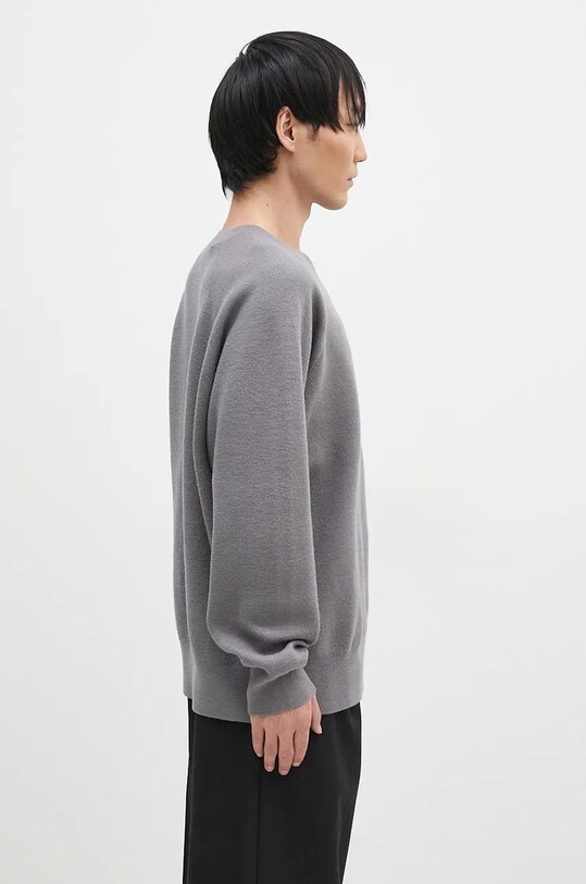 Шерстяной свитер Y-3 3-S Knit Crew серый JD9842