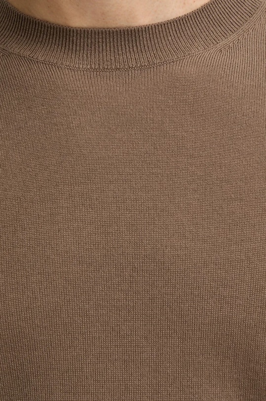 Sisley sweter wełniany 11BAS100Y brązowy