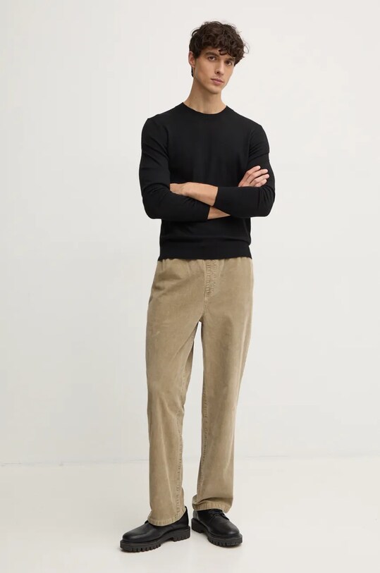 Sisley sweter wełniany 11BAS100Y czarny AW25