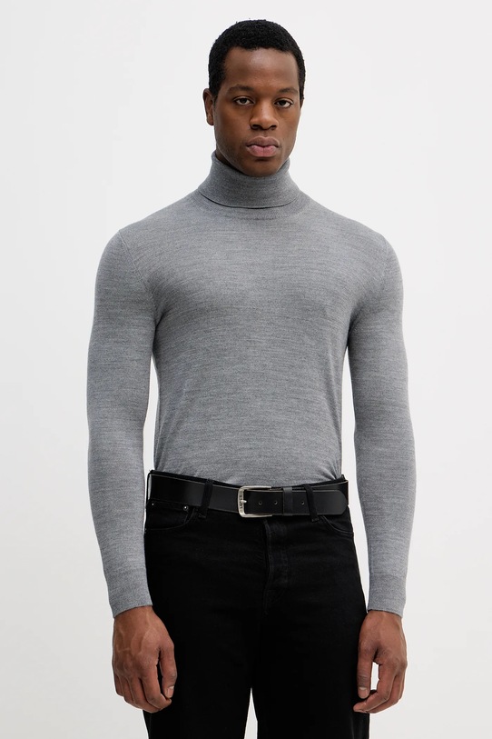 Sisley sweter wełniany szary 11BAS200A