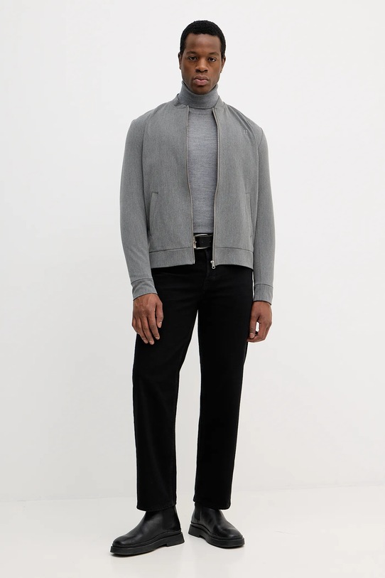 Sisley sweter wełniany 11BAS200A szary AW25