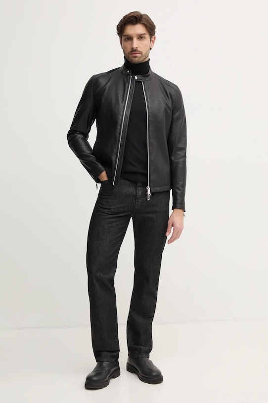 Sisley sweter wełniany 11BAS200A czarny AW25