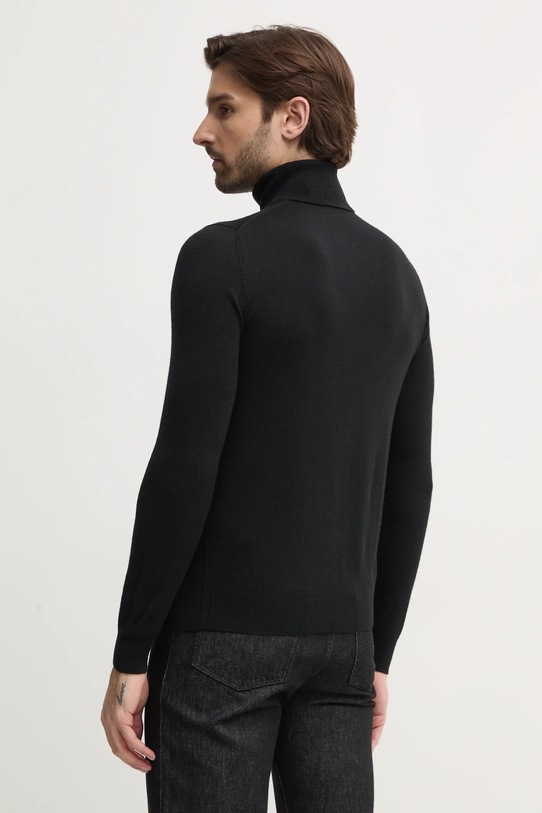 Odzież Sisley sweter wełniany 11BAS200A czarny