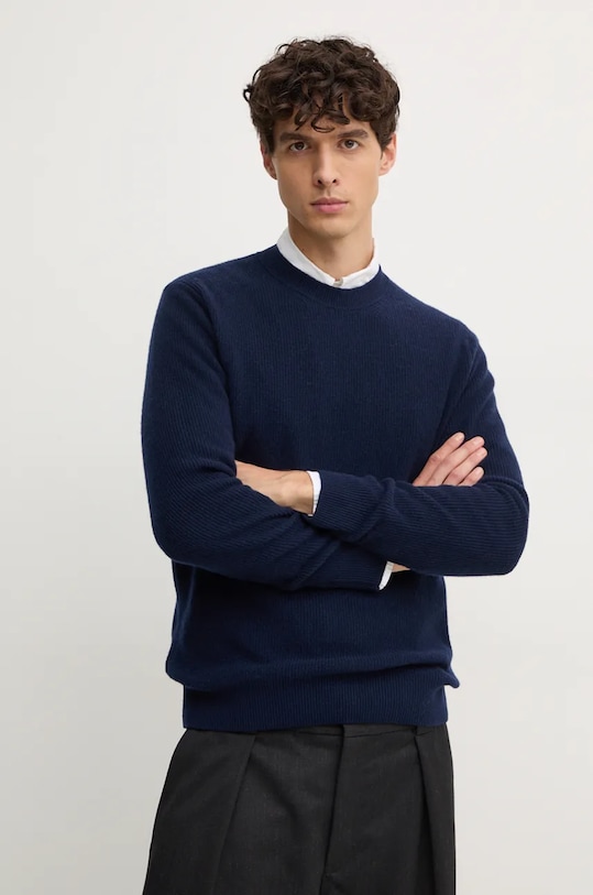 Sisley pulover de lana grosime medie bleumarin 1044S100X