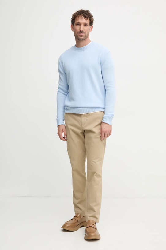 Sisley sweter wełniany 1244S102F niebieski AW24