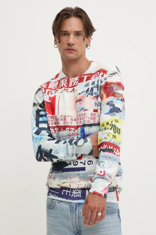 Desigual pulover ALBIN subtiri alb 24WMJF08