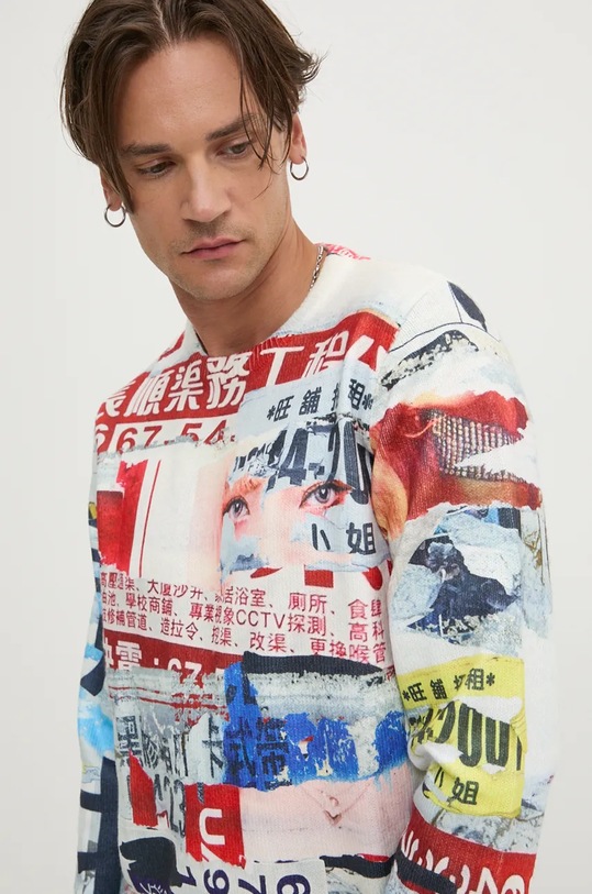 Πουλόβερ Desigual ALBIN λευκό 24WMJF08