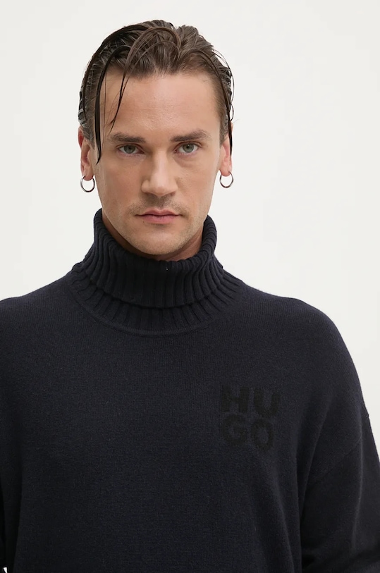 Вовняний светр HUGO темно-синій 50527327