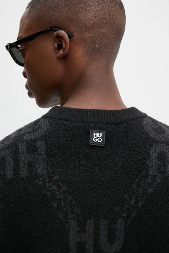 Пуловер с вълна HUGO 50524564 черен