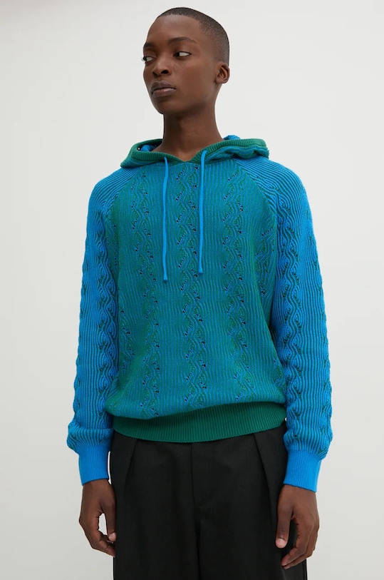 Bavlnený sveter Desigual ALEJANDRO bavlna modrá 24WMJF11