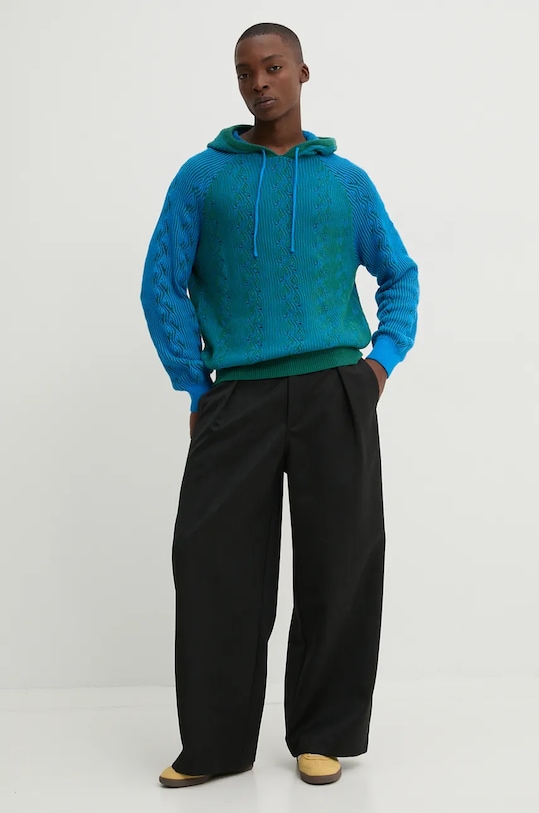 Bavlnený sveter Desigual ALEJANDRO 24WMJF11 modrá AW24