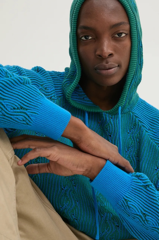 Bavlnený sveter Desigual ALEJANDRO modrá 24WMJF11