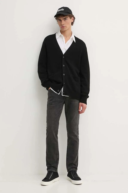 Levi's kardigan wełniany A8621 czarny AW24