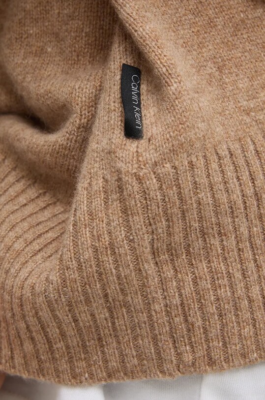 Calvin Klein sweter wełniany K10K113388 brązowy