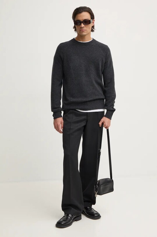 Calvin Klein sweter wełniany K10K113388 szary AW24