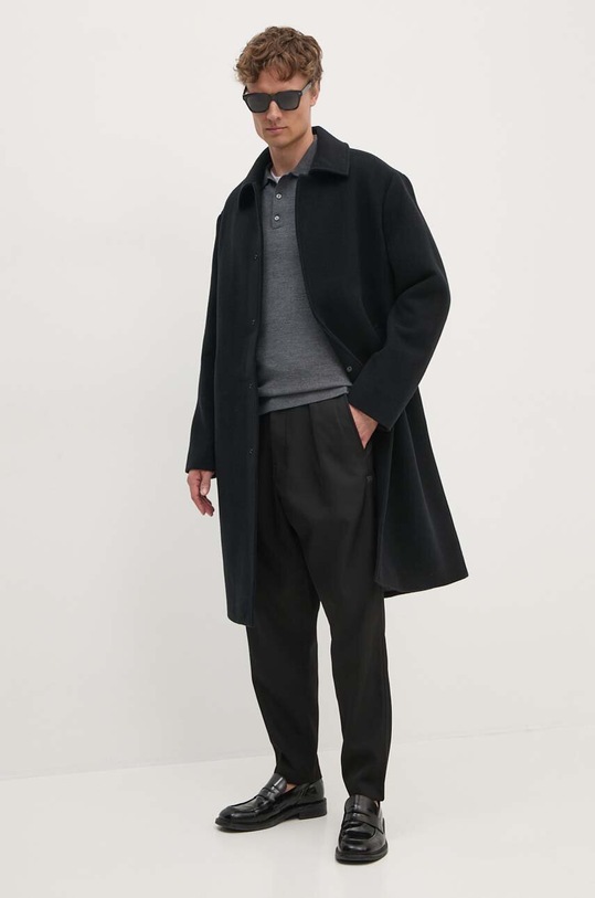 Calvin Klein sweter wełniany K10K113418 szary AW24