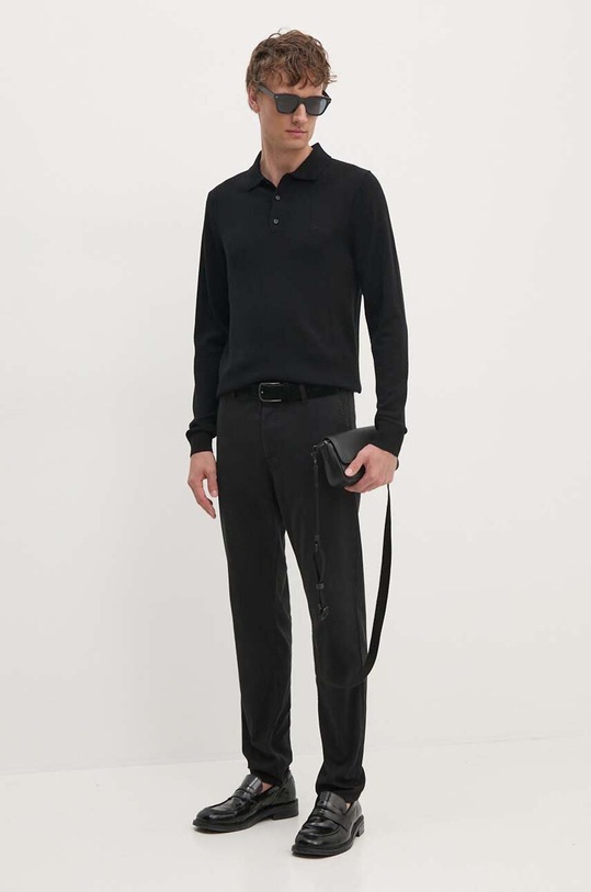 Calvin Klein sweter wełniany K10K113418 czarny AW24