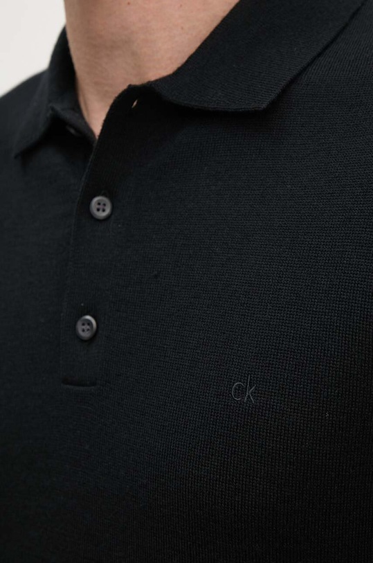 Calvin Klein sweter wełniany K10K113418 czarny