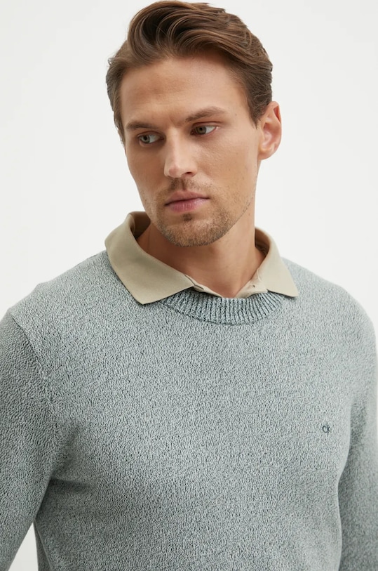 Βαμβακερό πουλόβερ Calvin Klein πράσινο K10K113419