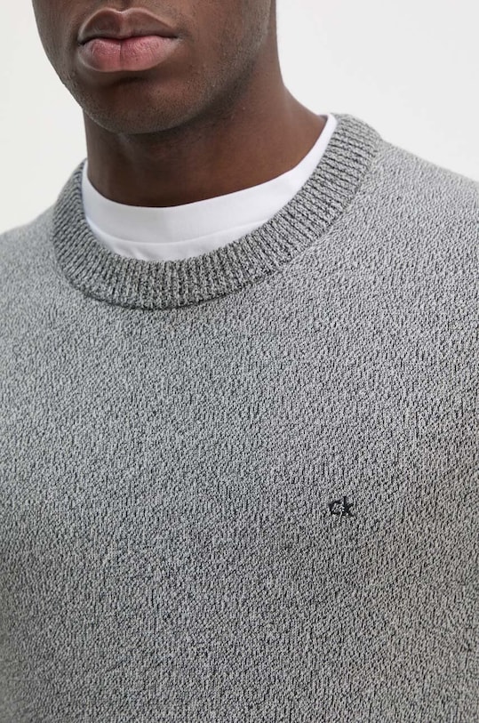 Βαμβακερό πουλόβερ Calvin Klein K10K113419 γκρί