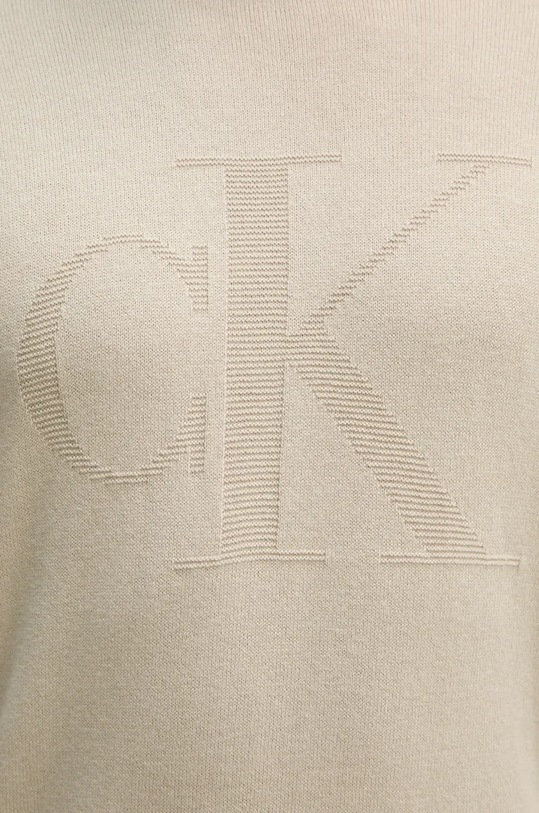 Calvin Klein Jeans sweter z domieszką wełny J30J326453 beżowy