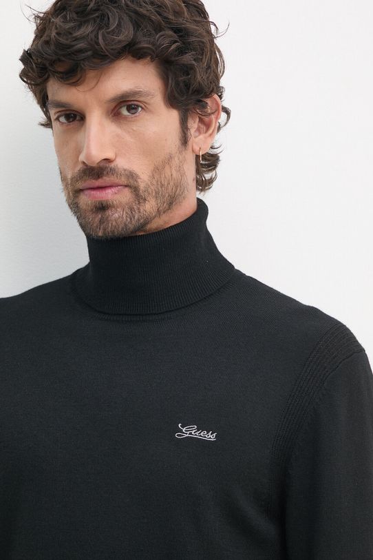 Guess sweter z domieszką wełny EBENEZER czarny M4BR05.Z3H82