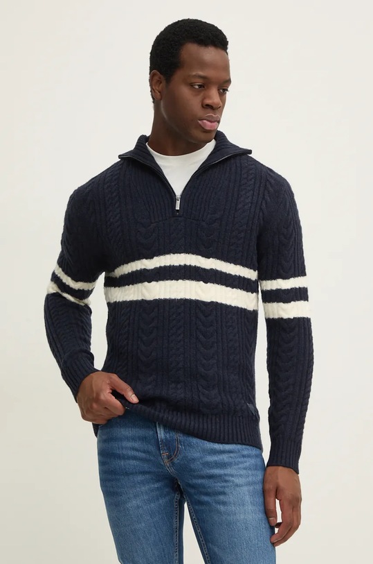 Guess sweter z domieszką wełny ELRIC zapinany granatowy M4BR12.Z3HA2