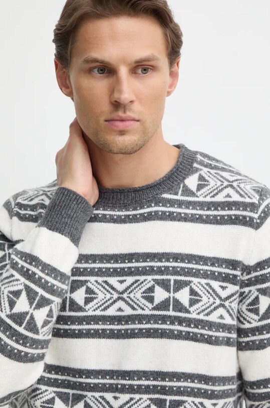 Guess sweter z domieszką wełny EZEKIEL szary M4BR20.Z3HE2