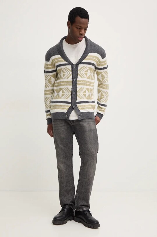 Кардиган з домішкою вовни Guess EFREM M4BR21.Z3HE2 сірий AW24