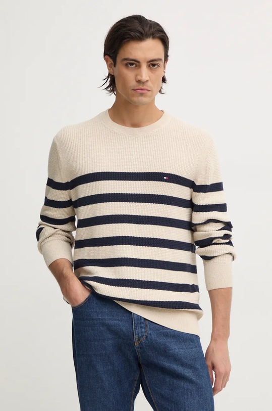 Tommy Hilfiger sweter bawełniany bawełna beżowy MW0MW36525