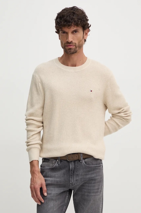 Bavlnený sveter Tommy Hilfiger bavlna béžová MW0MW36525
