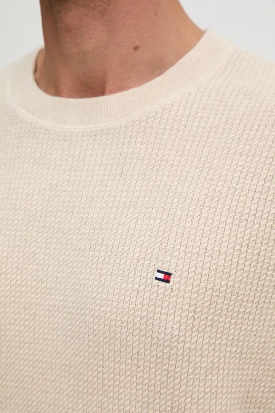 Бавовняний светр Tommy Hilfiger MW0MW36525 бежевий