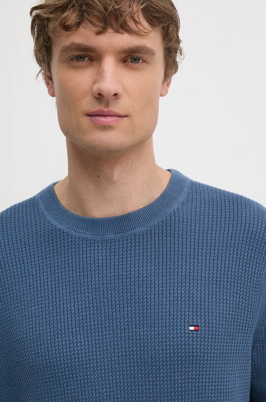 Tommy Hilfiger sweter bawełniany niebieski MW0MW36525