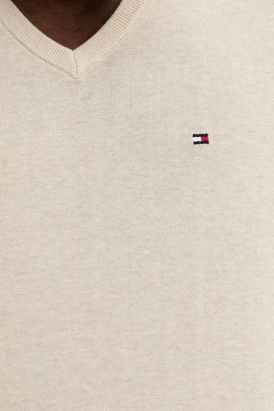 Памучен пуловер Tommy Hilfiger MW0MW14745 бежов