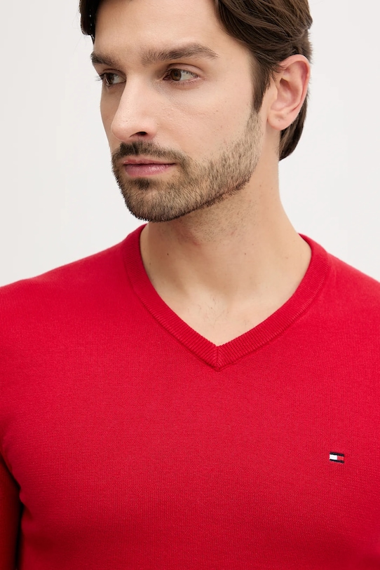 Bavlnený sveter Tommy Hilfiger červená MW0MW14745