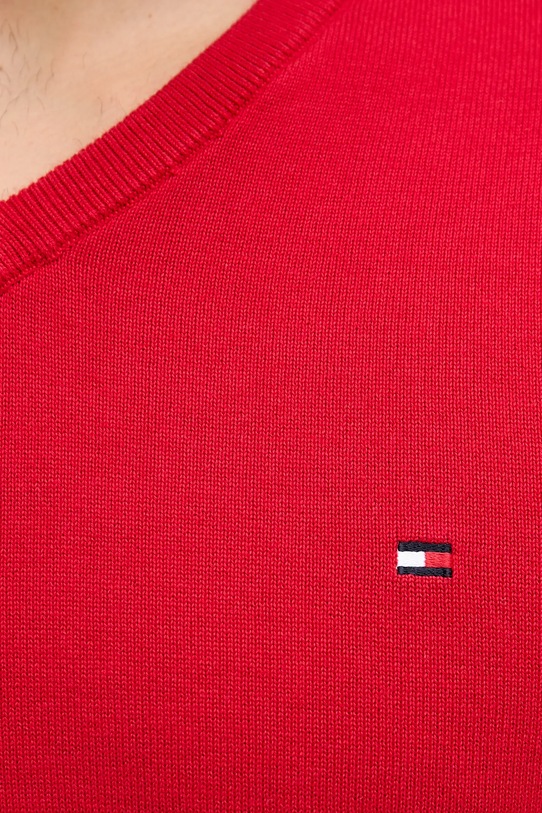 Tommy Hilfiger pulover de bumbac MW0MW14745 rosu