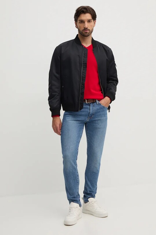 Tommy Hilfiger sweter bawełniany MW0MW14745 czerwony SS25