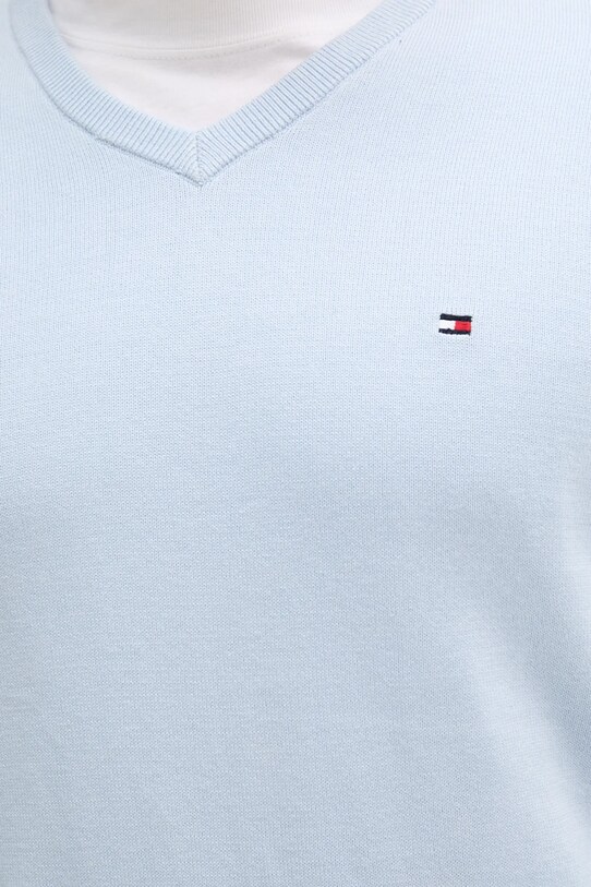 Tommy Hilfiger pulover de bumbac MW0MW14745 albastru