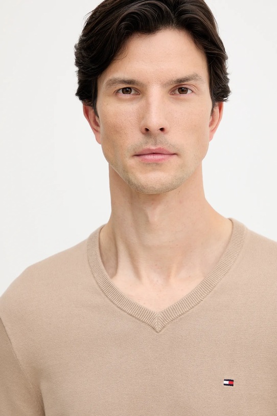 Tommy Hilfiger sweter bawełniany MW0MW14745 beżowy