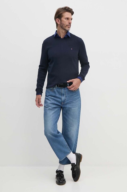 Tommy Hilfiger sweter bawełniany MW0MW14748 granatowy AA00