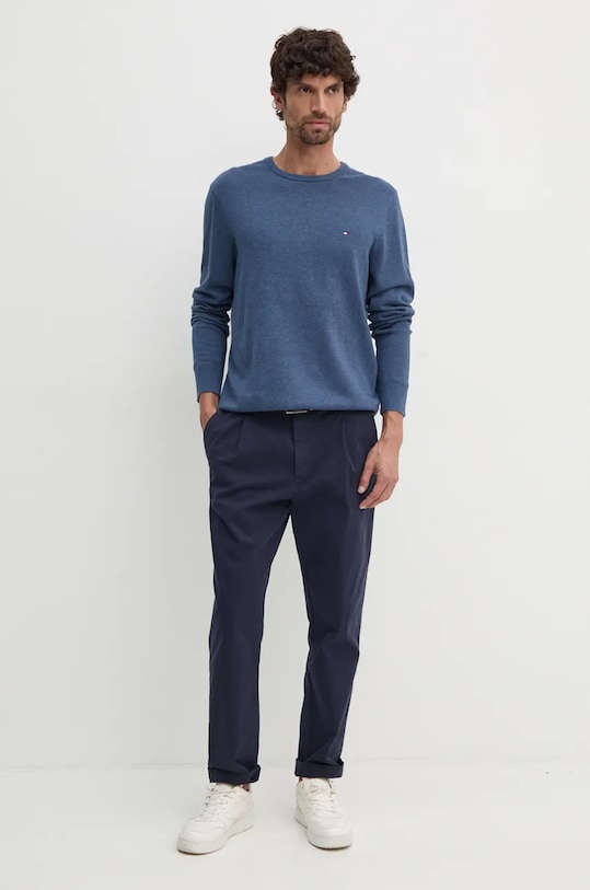 Tommy Hilfiger pulover de bumbac MW0MW14748 albastru AA00