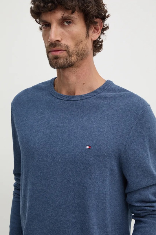 Tommy Hilfiger pulover de bumbac albastru MW0MW14748