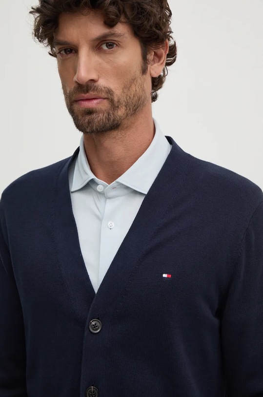 Tommy Hilfiger cardigan din bumbac bleumarin MW0MW33111