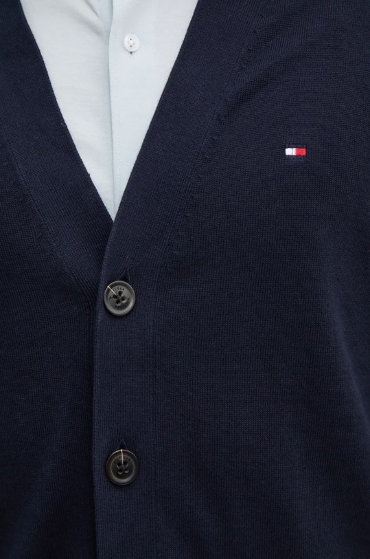 Tommy Hilfiger cardigan din bumbac MW0MW33111 bleumarin