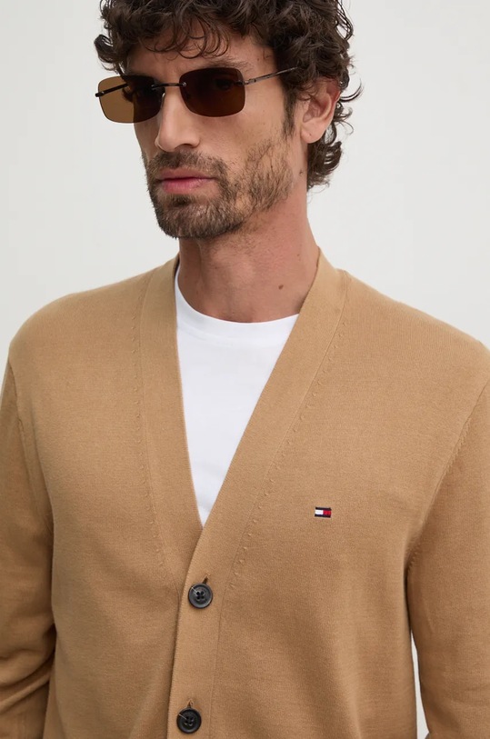 Tommy Hilfiger kardigan bawełniany beżowy MW0MW33111
