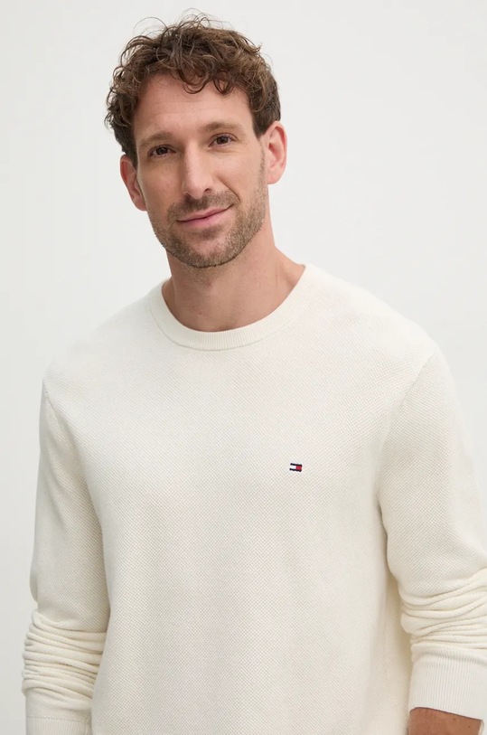Хлопковый свитер Tommy Hilfiger бежевый MW0MW36347